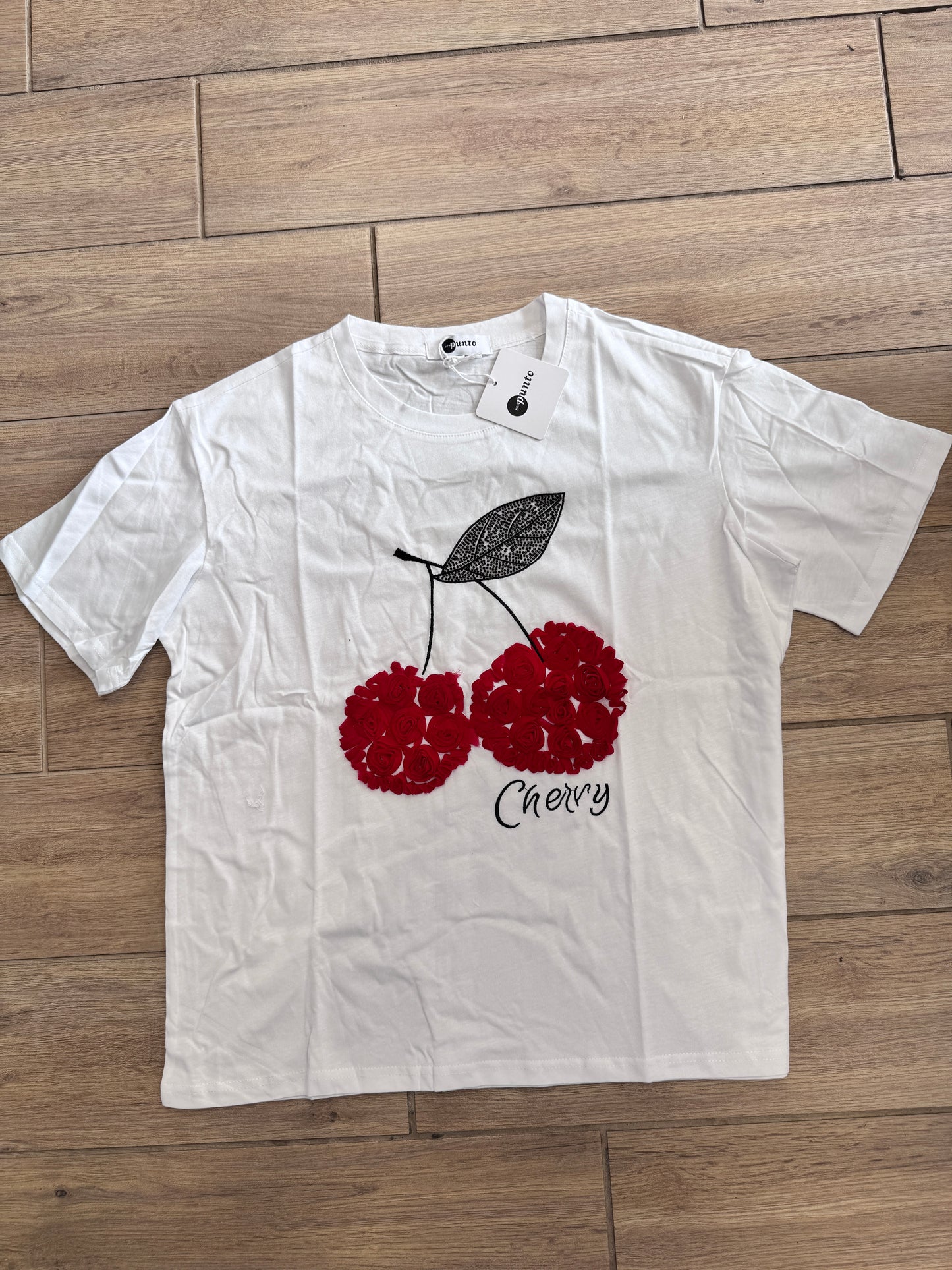 T-shirt cherry rilievo
